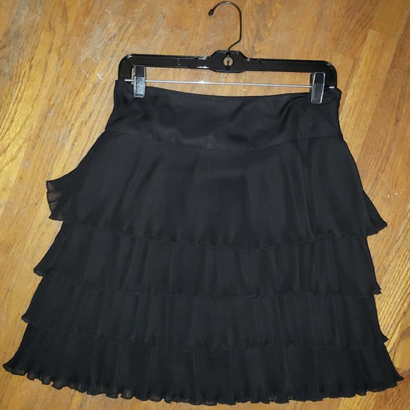 Cottagecore MOD Punk New Wave Pleated Tiered Black Ruffled Mini Skirt Madonna  S - Picture 11 of 14